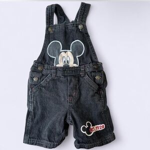 Disney Black Denim Mickey Mouse Overalls for Kids